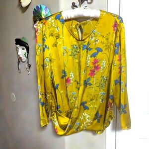 Willow & Clay Citron Yellow Blouse and High-Low Skirt Set NWT